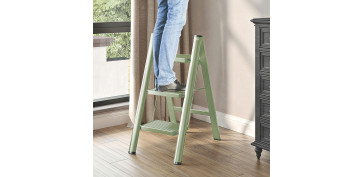 TABURETE ESCALERA ACERO 3 PELDAÑOS VERDE