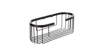 Baños y sanitarios - CESTILLO OVALADO ALUMINIUM BLACK 30X12X11,5 CM