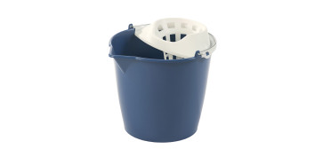 CUBO CON ESCURRIDOR 13 L ASA METALICA IMPACTO AZUL FUERTE