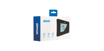 TERMOSTATO DIGITAL PROGRAMABLE SEMANAL NEGRO PARED SIMON