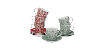 Vajillas - TAZA TE PORCELONA CON PLATO SET 6 UDS NINA 0,22L