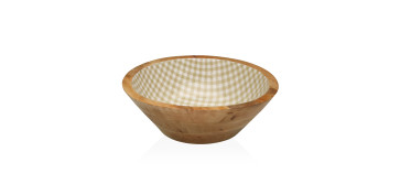 Vajillas - BOL GRANDE MADERA ESMALTADA DECORADA AMELIE 30X30X10CM