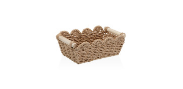 Ordenacion y conservacion de cocina - CESTA YUTE MARRON TRENZADA BORDE NATURAL 25X15X9CM