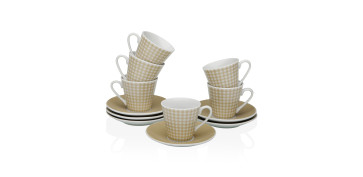 Vajillas - TAZA CAFE PORCELANA CON PLATO SET 6 UDS AMELIE VICHI 8CL