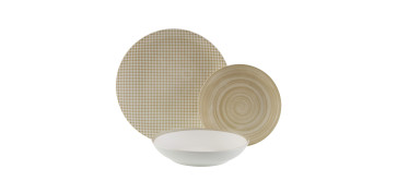 VAJILLA PORCELANA 18 PIEZAS AMELIE VICHI BEIGE