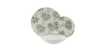 VAJILLA PORCELANA 18 PIEZAS BEATRICE VERDE