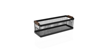 Todo para la mesa - CESTA RECTANGULAR METALICA NEGRA 33X11X10CM