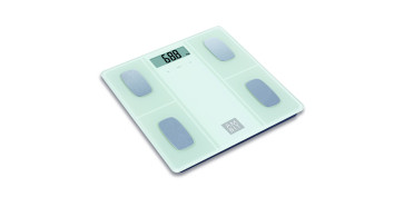 BASCULA BAÑO DIGITAL GRASA CORPORAL CRISTAL BLANCA