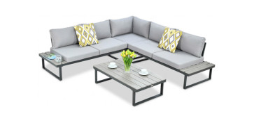 PRECAMPAÑA NOVEDAD MUEBLE JAR - CONJUNTO RINCONERO ACERO CON MESA BAJA NAPOLES