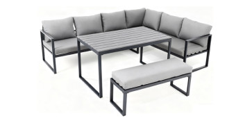 PRECAMPAÑA NOVEDAD MUEBLE JAR - CONJUNTO RINCONERO ACERO CON MESA ALTA BOLONIA