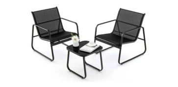 SILLON ACERO TEXTILENE 2 U + MESITA PALERMO