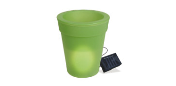 Decoración - MACETA JARD H19,5CM SOLAR NATUUR PP VER LED B/REC NT95413 