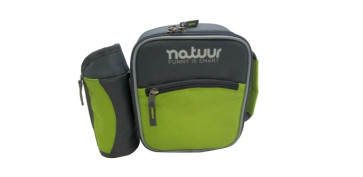 NEVERA CAMPING FLEXIBLE VERDE Y GRIS PORTA BOTELLAS 3 L