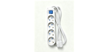 Cables - BASE MULTIPLE CON INTERRUPTOR BLANCO 4 TOMAS 1,5 MT