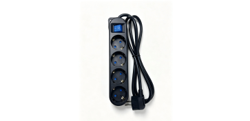 Cables - BASE MULTIPLE CON INTERRUPTOR NEGRO 4 TOMAS 1,5 MT