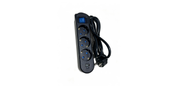 BASE MULTIPLE CON INTERRUPTOR+USB A+USB C NEGRO 3 TOMAS 1,5 MT