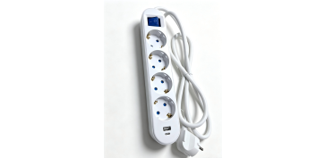 BASE MULTIPLE CON INTERRUPTOR+USB A + USB C BLANCO 4 TOMAS 1,5 MT