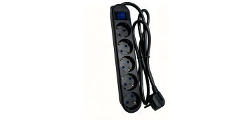 Cables - BASE MULTIPLE CON INTERRUPTOR NEGRO 5 TOMAS 3MT