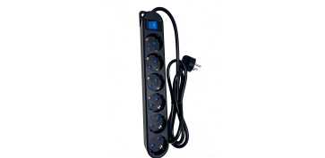 BASE MULTIPLE CON INTERRUPTOR NEGRO 6 TOMAS 3 MT
