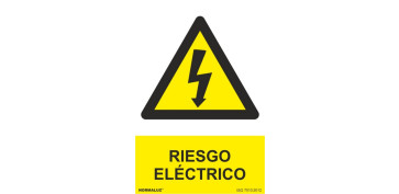 SEÑAL PVC 0,7MM PELIGRO RIESGO ELECTRICO 210X300MM