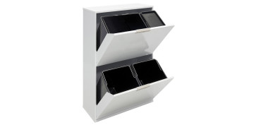 CONTENEDOR RECICLAJE ECOCLASS 4 CUBOS 23+11 / 17+17L BLANCO