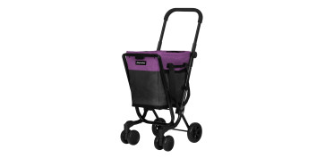 Textil y costura - CARRO COMPRA 4 RUEDAS GIR. EASY GO GRIS/PURPURA