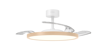 VENTILADOR TECHO CON PLAFON ASPAS RETRACTILES 30W Ø106