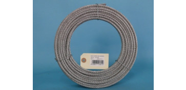 Cables y cadenas - CABLE ACERO GALVANIZADO ROLLO 100 M Ø 6 (6 X 7) +1 ALMA TEXTIL