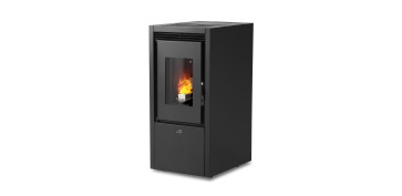 Calefacción por biomasa - ESTUFA DE PELLET GARDA 9 8,7 KW NEGRA