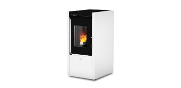 Calefacción por biomasa - ESTUFA DE PELLET GARDA 9 8,7 KW BLANCA