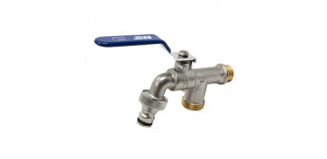 GRIFO ESFERA JARDIN PN-16 ENCHUFE RAPIDO 1/2\" X 3/4\" X 3/4\" 2 SALIDAS