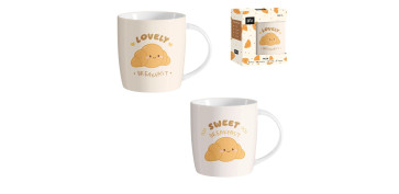 Vajillas - MUG PORCELANA DECORADO CAJA REGALO 35CL CROISSANT