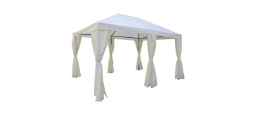 Decoración - PERGOLA CRETA ACERO TOLDO CRUDO (394X296X199) 