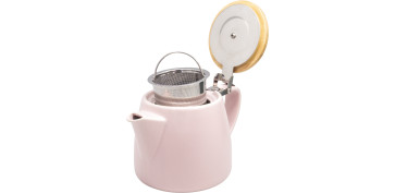 TETERA DE PORCELANA CON FILTRO 500ML ROSA