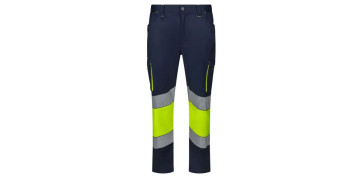 PANTALON ALTA VISIBILIDAD STRETCH CINTA SEGMENTADA NAVY/AMARILLO TALLA L.