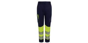 AVANCE PROFESIONAL 1 2026 - PANTALON ALTA VISIBILIDAD STRETCH CINTA SEGMENTADA NAVY/AMARILLO TALLA L MUJER