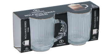 Vajillas - MUG CRISTAL RAYADO SET 2 UNIDADES 24,6CL