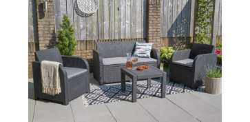 Decoración - CONJUNTO RATAN RESINA ANTRACITA GEORGIA LOUNGE