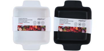 BANDEJA HORNO CERAMICA BLANCA/NEGRA 21X15,8CM SURTIDA