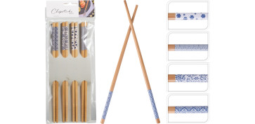 PALILLOS CHINOS BAMBU 8 PIEZAS 24 CM