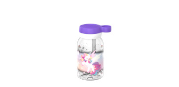 Ordenacion y conservacion de cocina - BOTELLA CAMPUS CON PAJITA 450 ML - UNICORN GLOW
