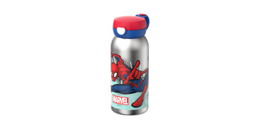 Ordenacion y conservacion de cocina - BOTELLA ACERO INOX + TAPA ABATIBLE 600 ML - SPIDERMAN