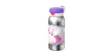 Ordenacion y conservacion de cocina - BOTELLA ACERO INOX + TAPA ABATIBLE 600 ML - UNICORN GLOW