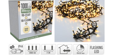 Iluminacion vivienda - GUIRNALDA SERPIENTE 1000 LED IP44 TIMER 20+3M LUZ BLANCA CALIDA