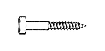 Fijación y Tornilleria - TIRAFONDO CABEZA HEXAGONAL ZINCADO (3 UN) 6X40MM DIN-571