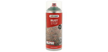 PINTURA ANTIOXIDANTE SPRAY RUST STOP SATINADO 400 ML RAL 6005 VERDE MUSGO