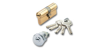 Carpinteria - CILINDRO SEGURIDAD DS15 LEVA LARGA 30-50 MM, CROMO MATE, 5 LLAVES