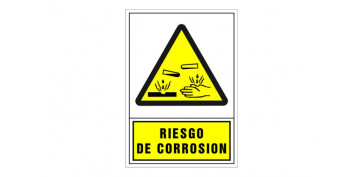 Señalizacion - SEÑAL ADVERTENCIA CASTELLANO 345X245 MM-RIESGO DE CORROSION