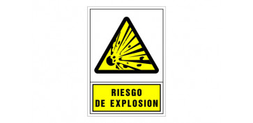 Señalizacion - SEÑAL ADVERTENCIA CASTELLANO 345X245 MM-RIESGO DE EXPLOSION
