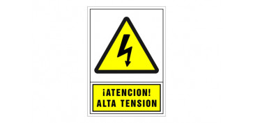 Señalizacion - SEÑAL ADVERTENCIA CASTELLANO 490X345 MM-ATENCION ALTA TENSION